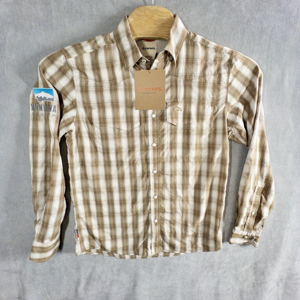 NWT Simms Fly Fishing Big Sky Button Up Shirt Mens Small Gorpcore Outdoors Lake‎